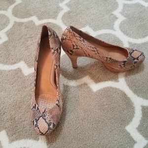 Snake print heels